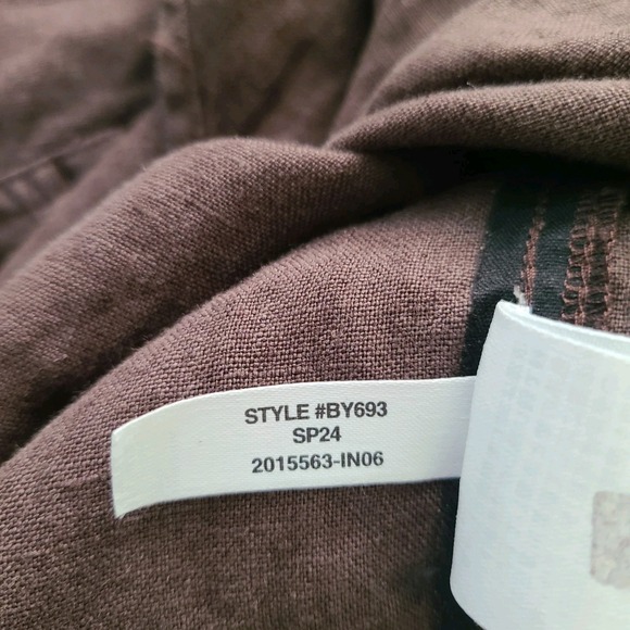 J.Crew Baird Mcnutt Irish Linen Button Up‎ Shirt Brown Minimalist Coastal XXS - Picture 8 of 10